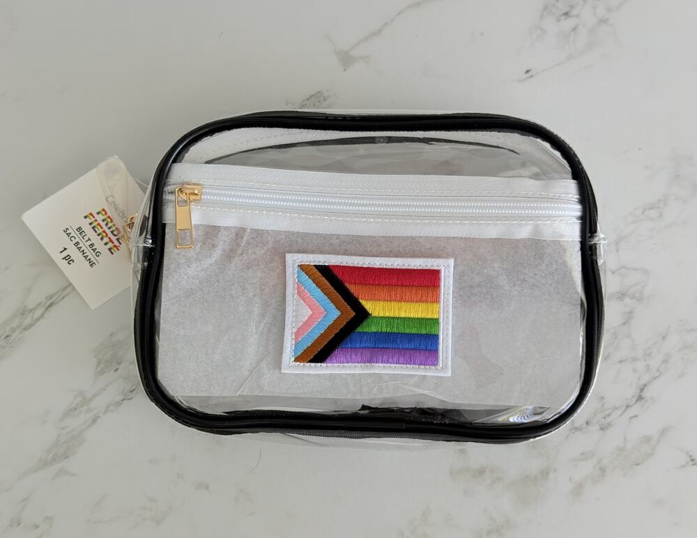 Celebrate It Pride Progress Flag Clear Vinyl Belt Bag Fanny Pack NWT